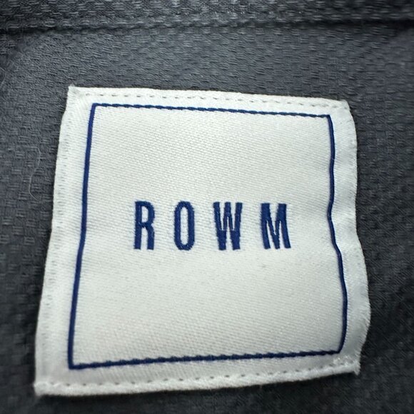 Rowm Mens Long Sleeve Button Down Shirt Solid Black Size L - Picture 4 of 7